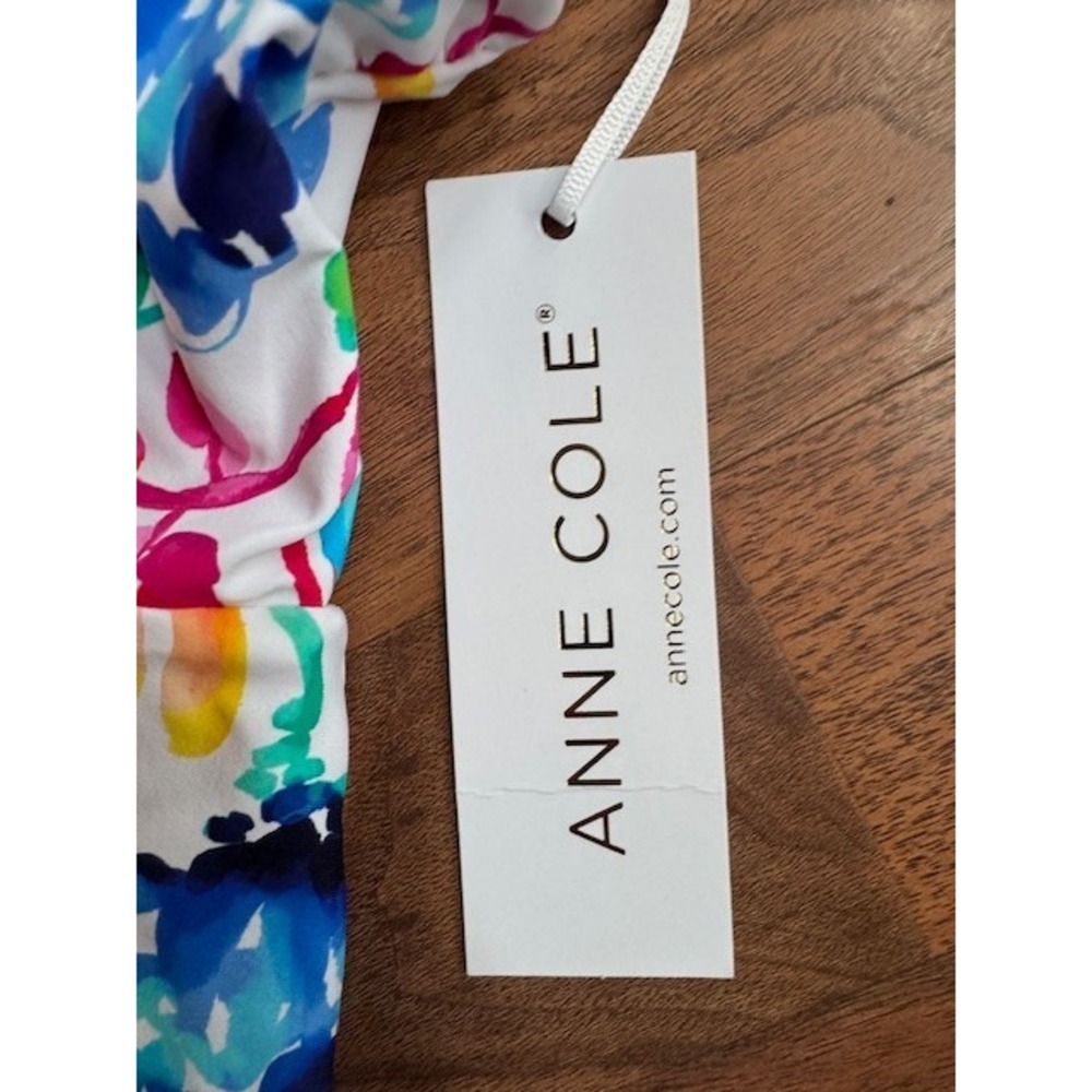 NWT Anne Cole Women's Surplice Maillot Swim Dress‎ Swimsuit Floral Size 10 - Picture 2 of 9